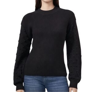 Cece Black Bobble Stitch Sleeve Pullover Sweater Mockneck Women’s Size Small